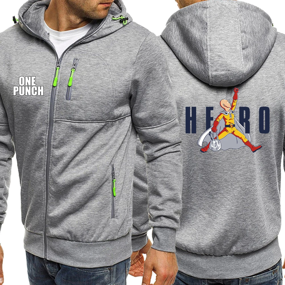 Мужские толстовки с принтом японского аниме One Punch повседневные мужские свитшоты
