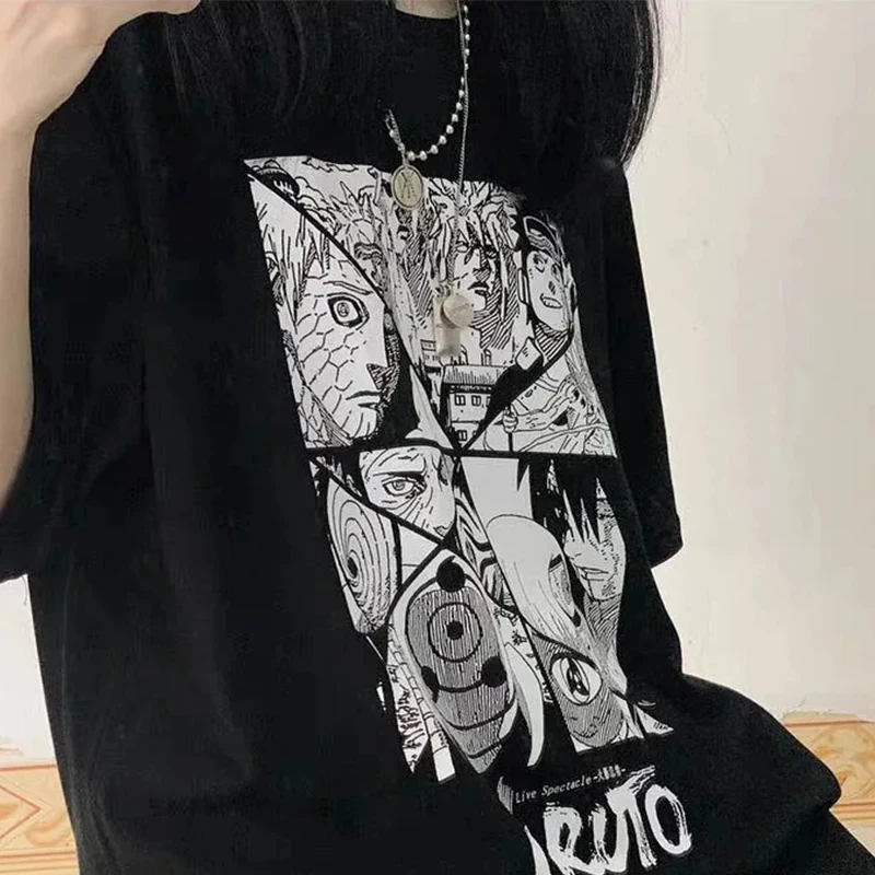 y2k top aesthetic vintage femme t-shirts korean style oversized t shirt clothes Woman cotton tshirts harajuku Naruto ropa mujer