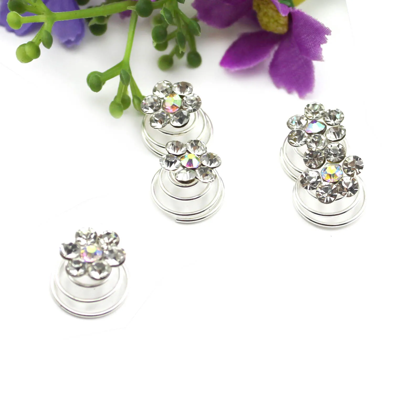 1 шт. заколка для волос винтовой зажим крутящаяся шпилька 6 лепестков цветок