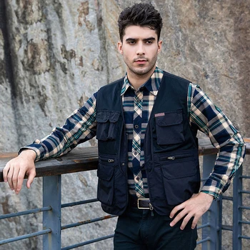 

Summer Vests for Men's Vest Multi-pockets Casual Fashion Weste Military Vest Men's Sleeveless Jacket Fishing Chaleco Hombre