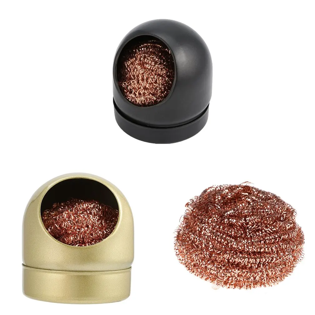 Metal Wire With Stand Set Welding Desoldering Soldering Solder Iron Tip Dross Cleaner Cleaning Steel Ball Mesh Filter Tin Remove jcd soldering iron tip cleaning mesh filter welding solder nozzle cleaner copper wire ball clean ball dross box cleaning ball