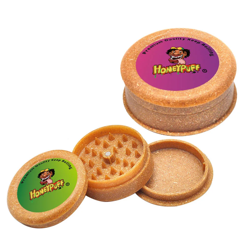 HONEYPUFF Three layer linseed plant material herb grinder 60mm plastic