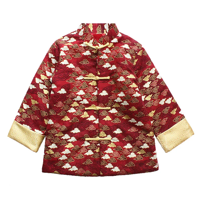 Hanfu/Новинка; вечерние костюмы в китайском стиле для мальчиков; Детская Новогодняя одежда в китайском стиле; Традиционное китайское весеннее пальто для мальчиков