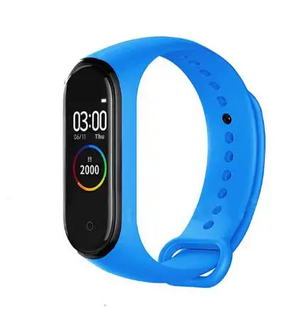 Health Wristband M Smart Band 4 Fitness Tracker Watch Sport Bracelet Heart Rate Blood Pressure Monitor Smartband for android ios - Цвет: SkyBlue