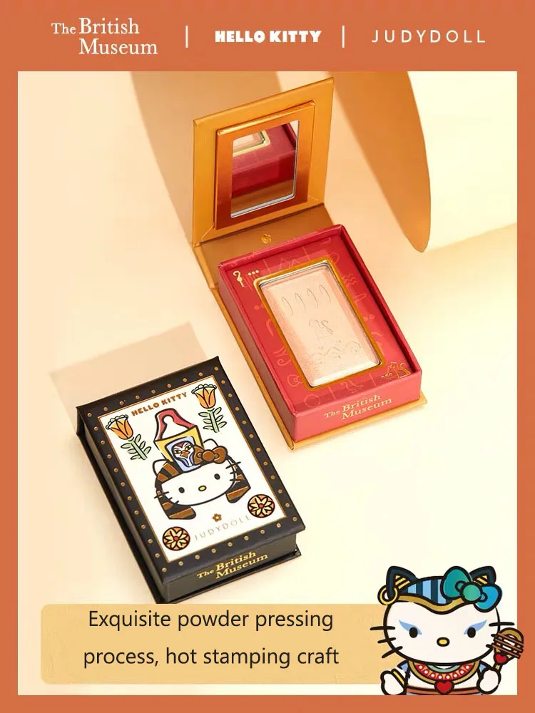 

Judydoll Highlighter Palette 2Colors British Museum Hello Kitty Egypt Adventure Series Waterproof Glitter Shimmer Pigment Beauty