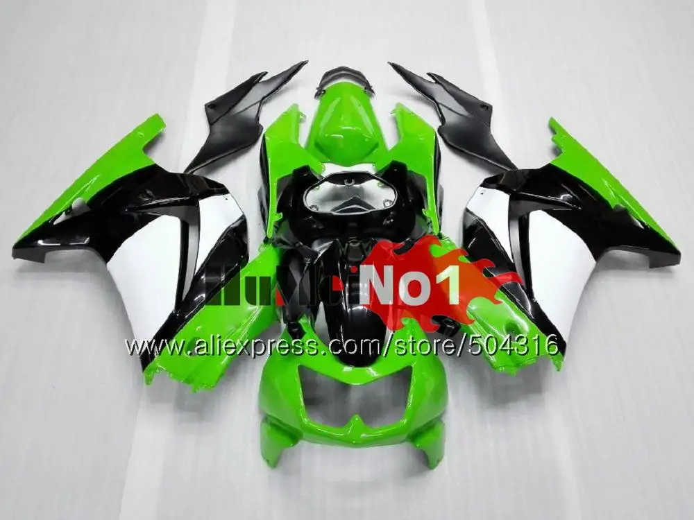 Комплект для KAWASAKI EX250 ZX250 R EX250R 10MC образования легкой пены. 3 ZX EX 250 250R ZX250R 2008 2009 2010 2011 2012 08 09, 10, 11, 12, зеленого и белого цветов обтекатель - Цвет: No. 13