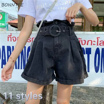 

Shorts Women Plus Size 5XL Wide Leg High Waist with Sashes Button Denim Loose Casual Summer Hot Sale Short Vintage Womens Trendy