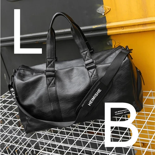 Сумка для фитнеса, кожаная спортивная сумка, большая мужская спортивная обувь, женская сумка для фитнеса, йоги, дорожная сумка, сумка на плечо, черная сумка - Цвет: Black small