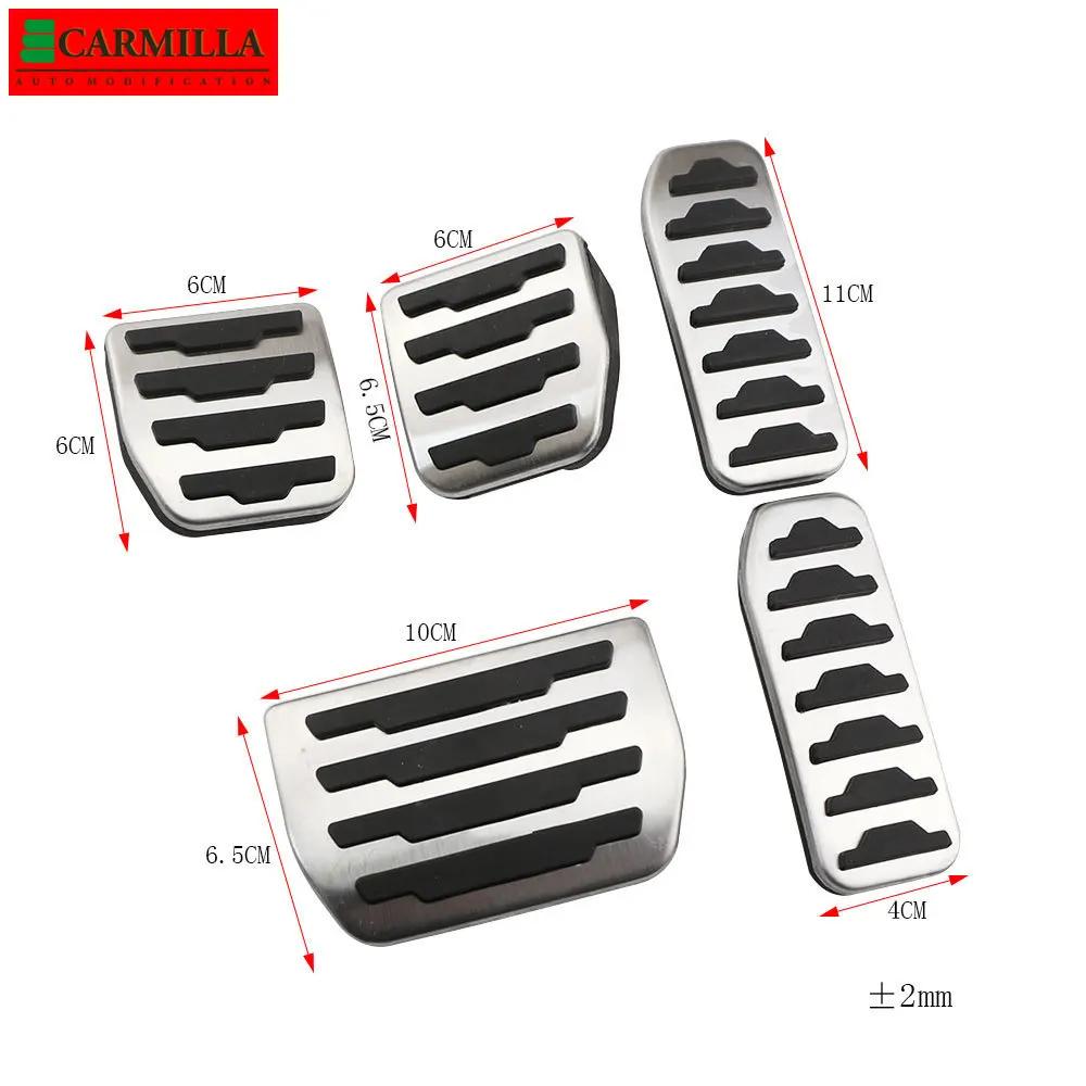 Carmilla Car Pedals for Jaguar E-Pace Epace Stainless Steel Auto Brake Gas Pedal Protection Covers
