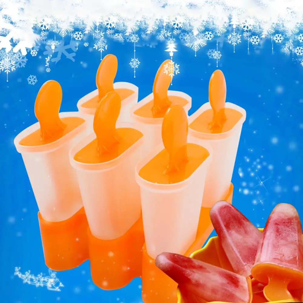 Reusable 6-Grids Frozen Ice Cream Lolly Mould Tray with Stand DIY Kitchen Tool hot sales | Дом и сад