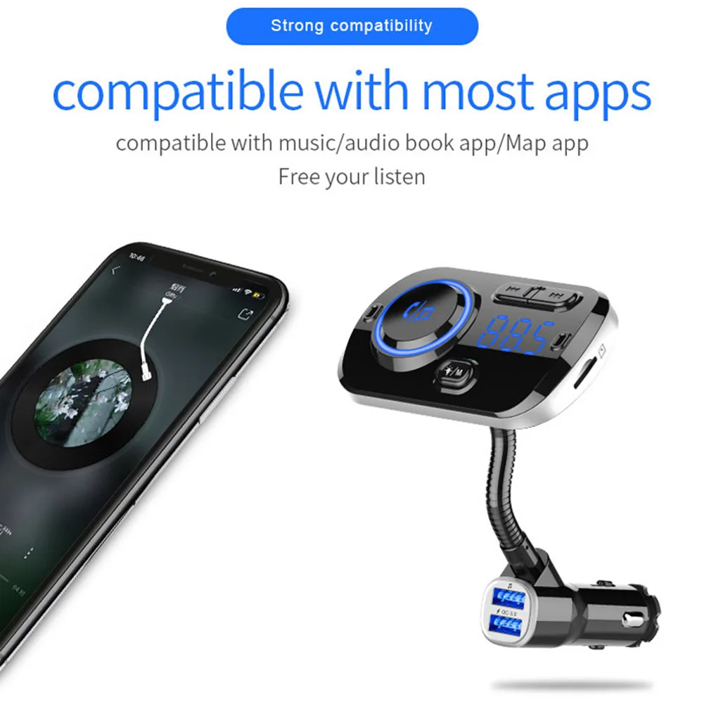 BC49 QC 3,0 Handsfree fm-передатчик Bluetooth автомобильный аудио приемник MP3-плеер автомобильные электрические аксессуары для интерьера