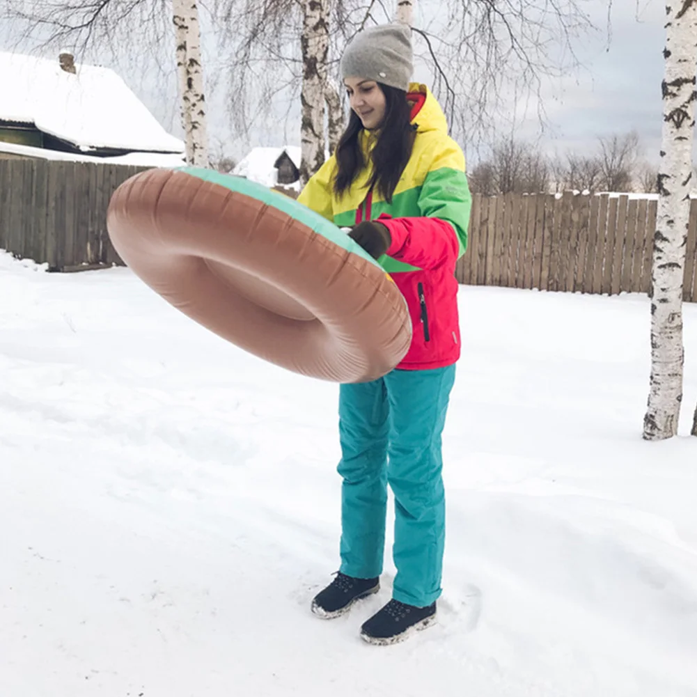 Спортивная доска для катания по снегу для взрослых утолщенная износостойкая надувная форма пончика Гибкая Снежная трубка зимняя детская