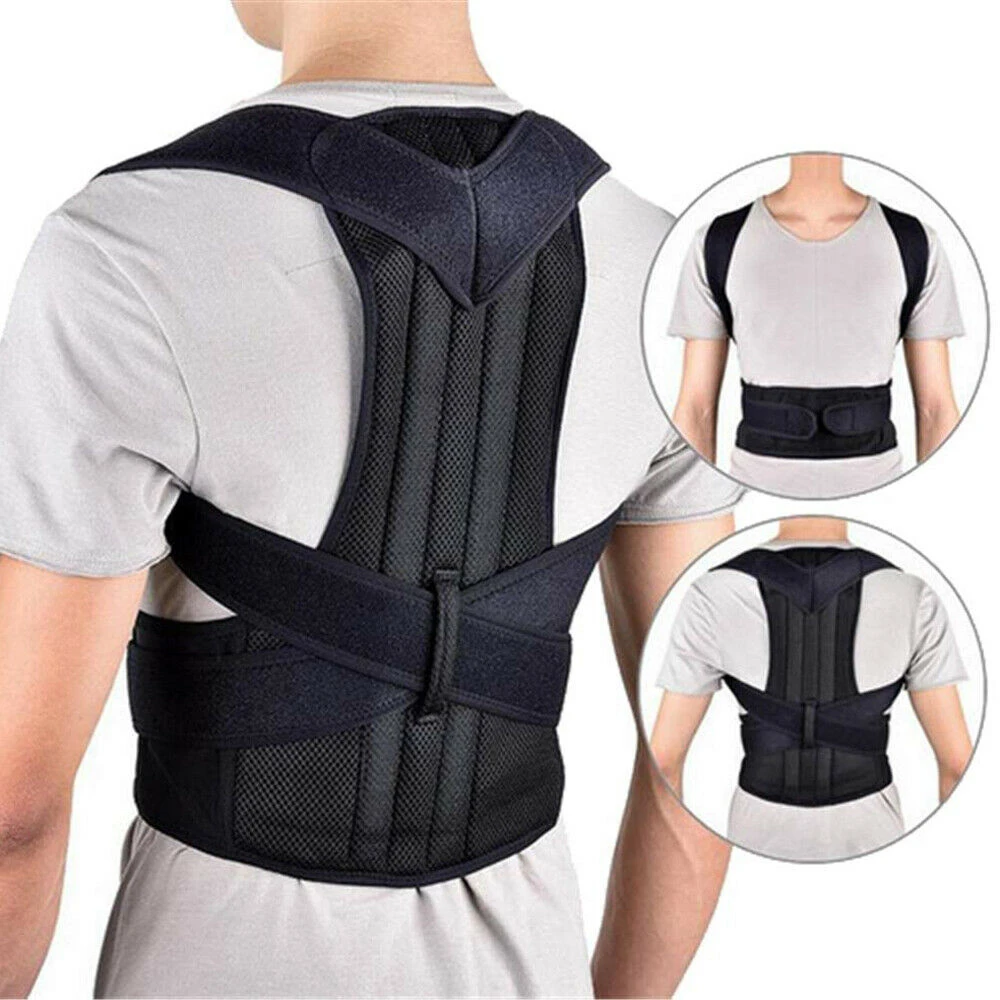 Posture Corrector Women Men Adjustable Shoulder Back Brace Slouching Hunching Black Invisible Support for Pain Relief | Красота и