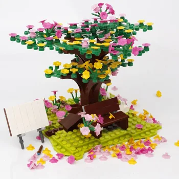 

Sakura Cherry Tree Jungle Building Blocks Flowers Plants Chiar Garden Set City MOC Accessories Bricks DIY Toys for Children