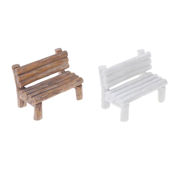 

Mini Resin Wooden Bench Fairy Doll Chairs Dollhouse Furniture Toys Figurines Garden Miniature Micro Landscape Decoration