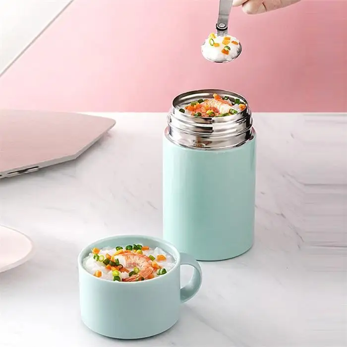 550 мл двухслойная Изолированная Вакуумная бутылка для завтрака золото/серебро/голубой зеленый Пикник суп емкость для риса