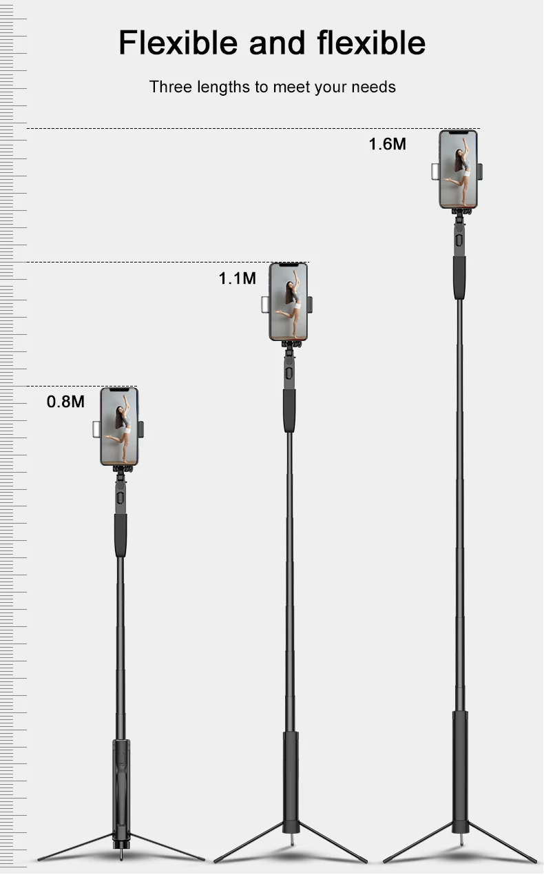 Видео стабилизатор селфи палка Штатив для iPhone Xiaomi huawei Bluetooth штатив селфи палка монопод заполняющий свет для мобильного телефона
