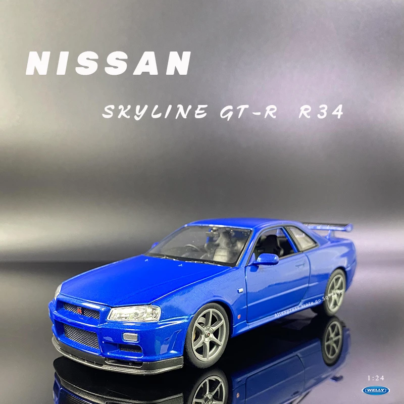Welly 1 24 New Blue Nissan Skyline Gtr R34 Car Model Alloy Collection Gift Toy Boy Gift Diecasts Toy Vehicles Aliexpress