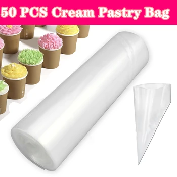 

3 Size 50 Pcs/roll Disposable Piping Bag Icing Fondant Cake Cream Decorating Pastry Tip Tool Fondant Molds Cake Decorating