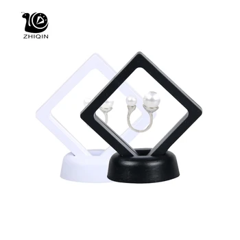 

PET Membrane Jewelry Ring Earring Ancient Coin Display Box Stand Protect Jewelry Display Case 3D Earring Display 70*70mm