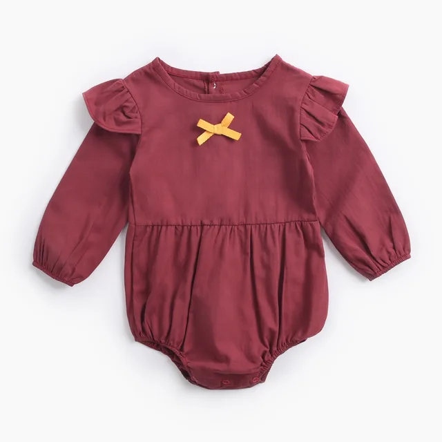 Baby Bodysuit baby clothes autumn and winter plaid 100% cotton male baby long-sleeved shirt jumpsuit baby romper newborn onesies BRW8156-RD