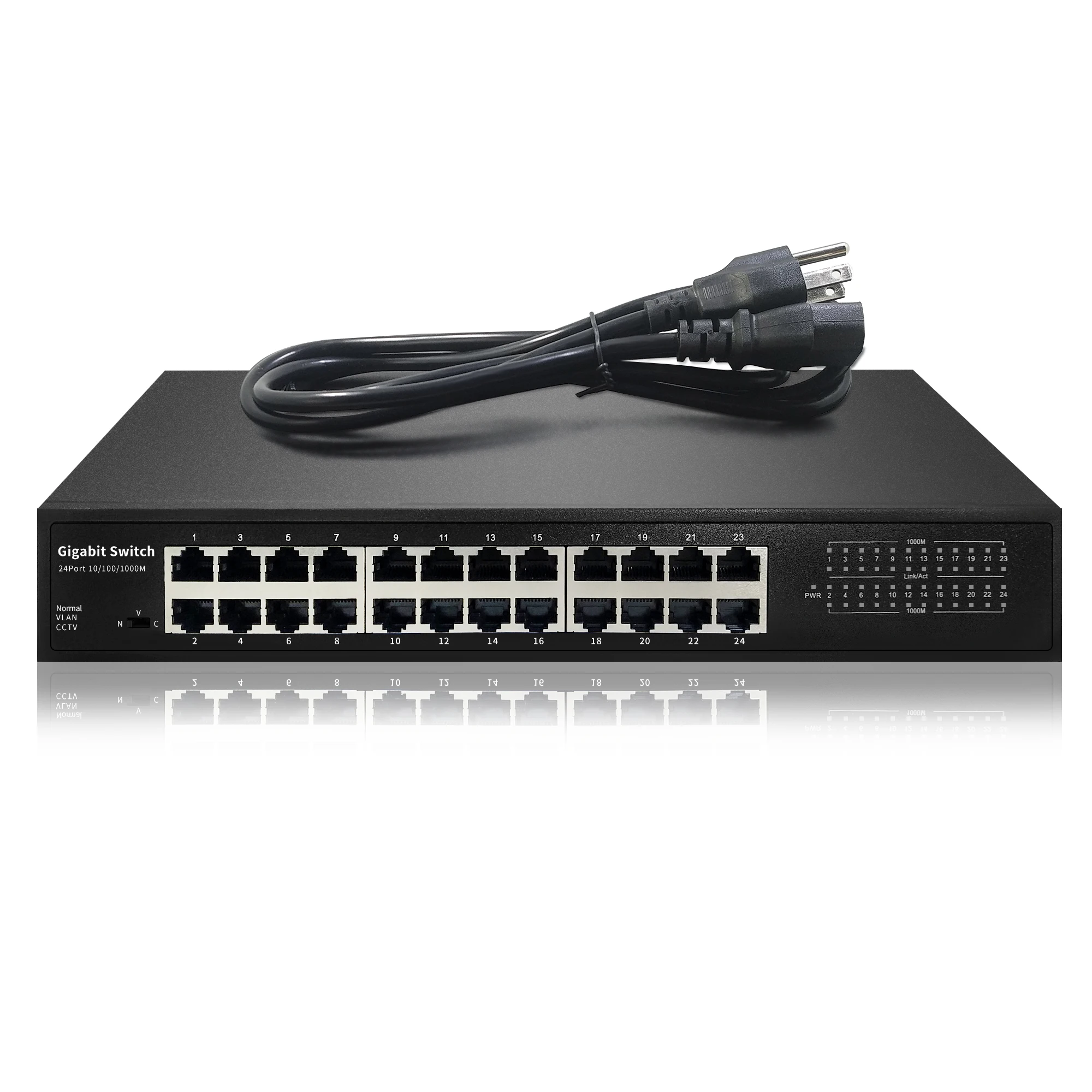 24포트 10/100/1000Mbps 네트워크 스위치 데스크탑 스위치 고속 이더넷 네트워크 스위치 LAN 허브 24 RJ45 이더넷