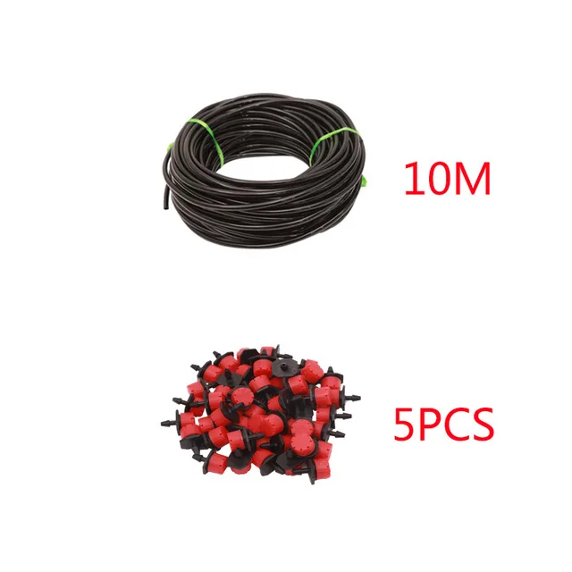 10M 5PCS 30 м 50 м Микро Капельное орошение+ спрей наборы для полива система автоматическая регулируемая капельница распылитель горшечные растения садовые теплицы - Цвет: 10M 5PCS