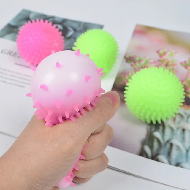 New TPR Flour Vent Ball Luminous Flour Ball Tofu Ball 6cm No Net Burr Pinch Music Decompression Ball  Glow In The Dark 4