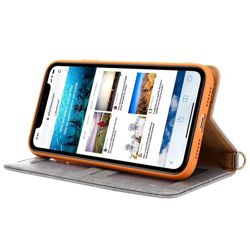 Для iPhone PU кожаный бумажник чехол для кредитных карт Coque Поддержка чехол