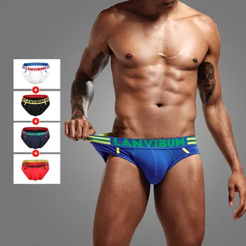 

Mens Underwear New Brand Antibacterial Brief Soft Cotton Solid Male Stretch U Convex Pouch Solid Cuecas Shorts Slips Underpants