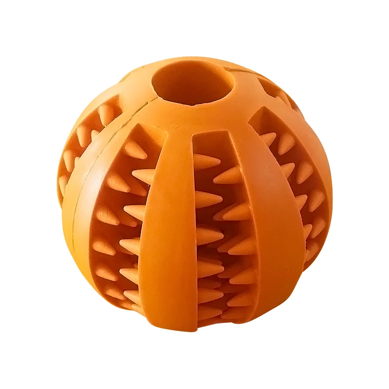 orange Игрушки для собак, экстра-жесткий резиновый мяч, игрушка, забавный интерактивный эластичный шарик, жевательные игрушки для собак, зуб, чистый шар еды 30S1 - Цвет: orange