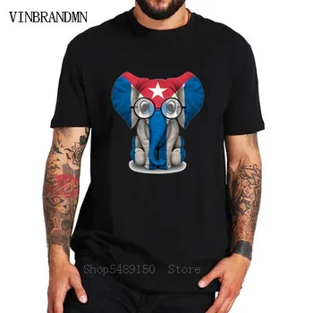 

Fashion Baby Elephant CUBA Flag Shirt Diy Custom Made T-Shirt Nation Flag Country Hero Guevara Animal Print Cuban Clothing Homme