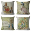 Cute Cartoon Rabbit Cushion Cover Decor Fairy Tale Animal Pillowcase for Sofa Home Children Room Polyester Pillow Case 45X45CM 2