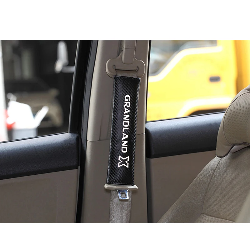 2pcs Carbon Fiber Texture Car Seat Belt Cover Car Seat Belt Shoulder Pads  for Opel Grandland X - AliExpress