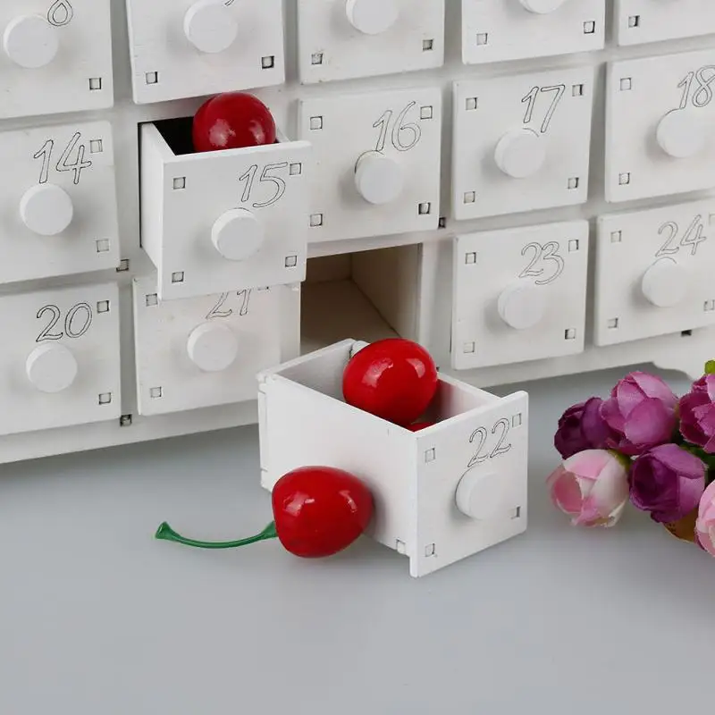 DIY Рождественский деревянный светодиодный календарь на день рождения Адвент календарь ткань Адвент календарь с карманами Новогоднее украшение