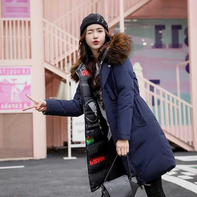 2021 new short winter jacket women thick warm down cotton jacket parka coat women casual loose Korean winter jacket women jacket Navy Blue