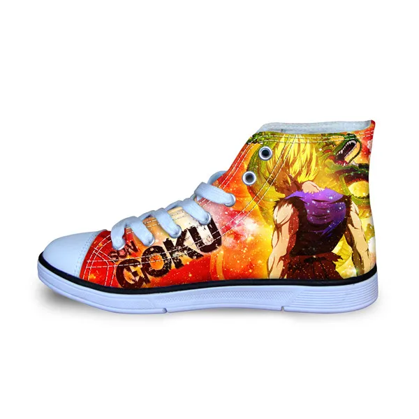 H682AK ELVISWORDS Dragon Z Ball мужские кроссовки с вулканизированной подошвой крутой Жемчуг дракона Супер Синий персонаж сын Goku vegeta мужские высокие парусиновые туфли - Цвет: H682AK