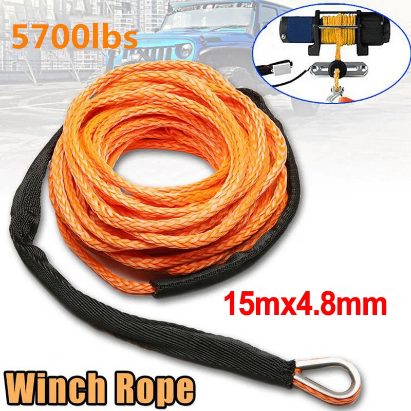 

5700 lbs car emergency trailer belt vehicle winch steel wire rope synthetic SUV recycling replacement outdoor towing rope