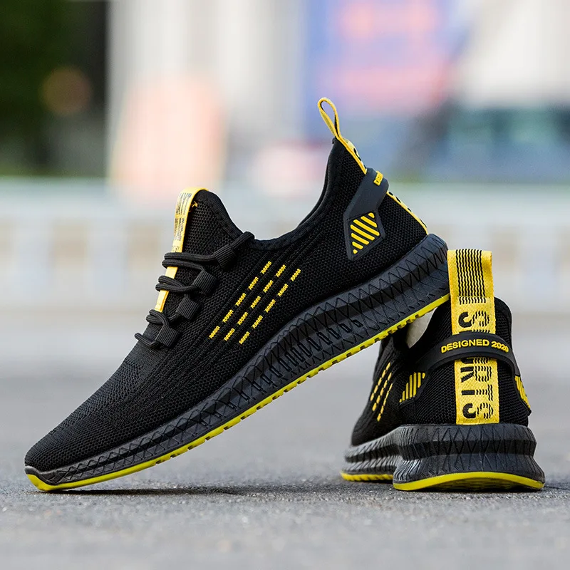 Good Price  Athletic Shoes MEN'S SHOES 2019 New Style Trend Autumn Fly Woven Men Running Shoes Breathable Casua