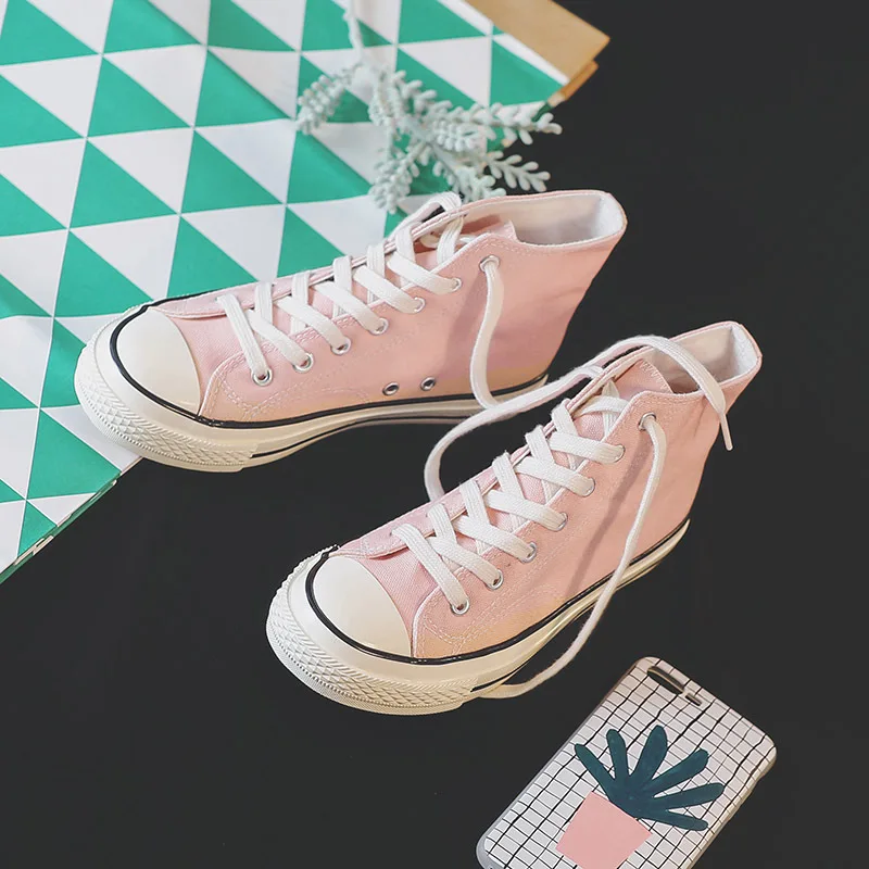 

2020 new Spring and autumn Explosion Models Style High-Top Canvas Shoes women casual classic sneakers Female shoes J13-66