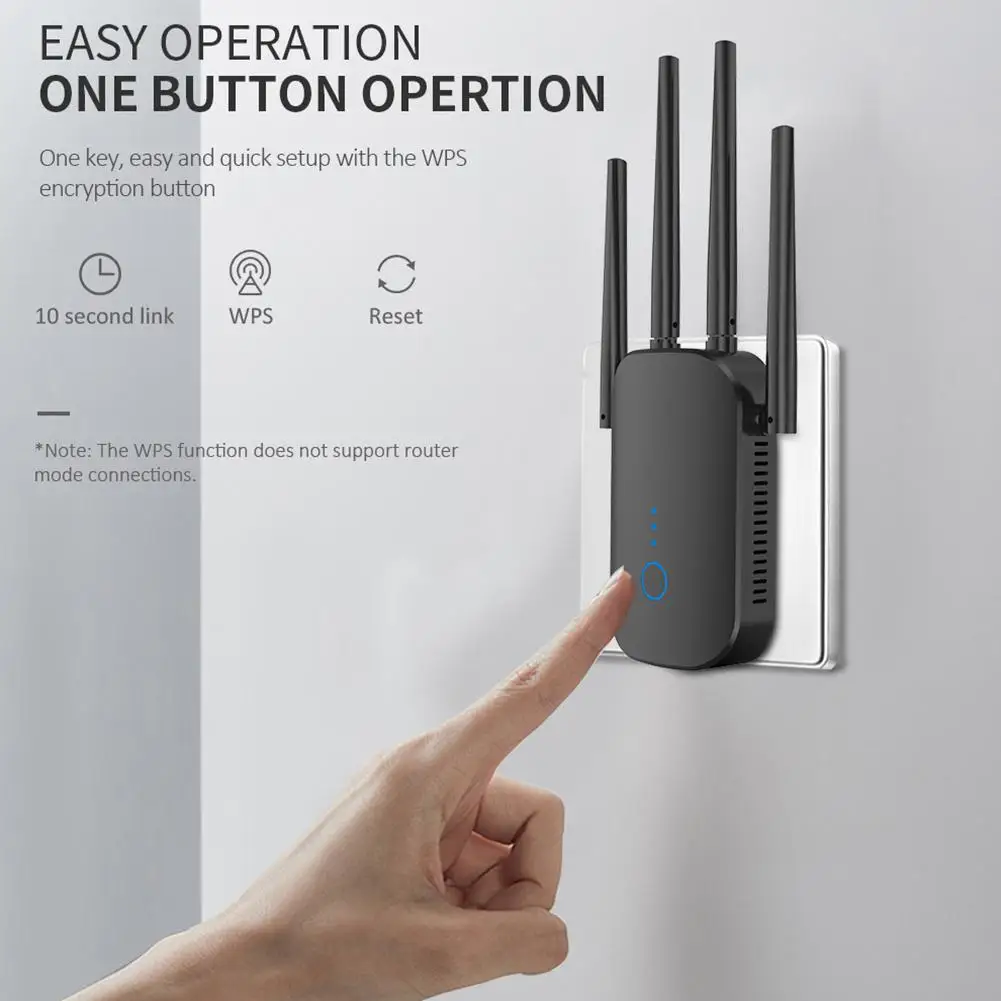 Беспроводной Wi-Fi ретранслятор маршрутизатор 1200 Мбит/с двухдиапазонный 2,4/5G 4 антенны Wi-Fi диапазон расширитель Wi-Fi роутеры Домашняя сеть товары для дома