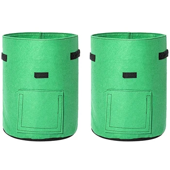 

2 Pack Potato Grow Bags 10 Gallon Planting Pouch Fabric Pots Premium Breathable Cloth Bags for Plant Container