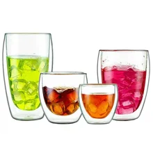 1 шт., стеклянная чашка с двойными стенками, чашки для питья пива, кофе, 80 мл-450 мл, ручная работа, термостойкая кружка для напитков, чайные кружки, прозрачная посуда для напитков