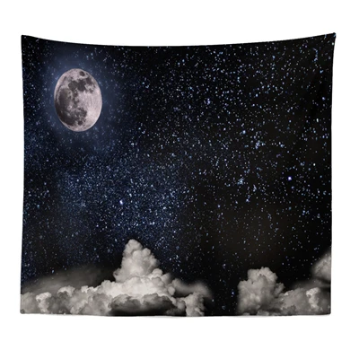 Nature Art Moon Tapestry Mountain Galaxy Starry Sky Hanging Wall Tapestries Psychedelic Carpet Wall Blanket Rug Tapiz Landscape - Цвет: 5