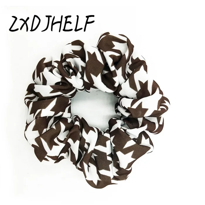 ZXDJHELF модная эластичная, для волос для девочек; Мини-Юбка Для женщин резинка для волос с рисунком «гусиные лапки» Головные уборы хвост держатель женские аксессуары для волос F529 - Цвет: White Brown