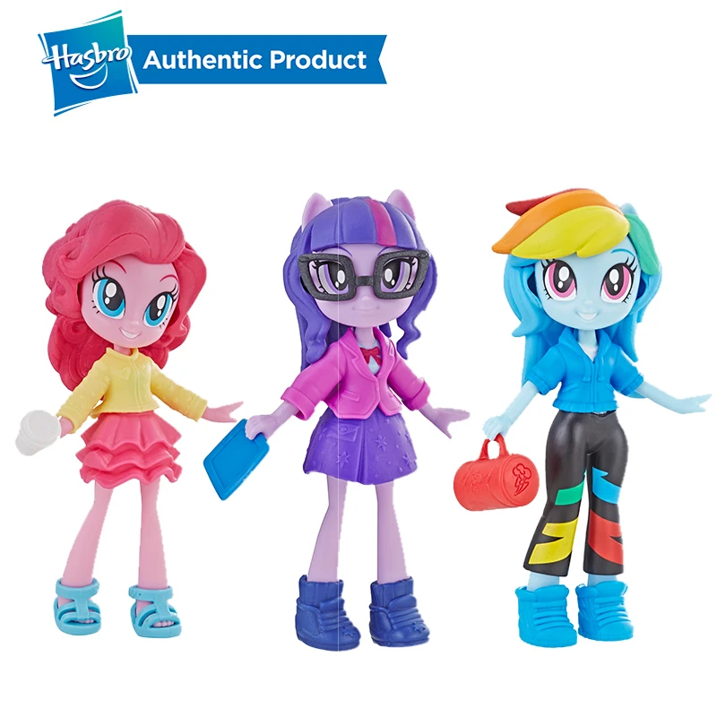 Tanie Hasbro mój kucyk little pony equestrii dziewczyny moda oddział Applejack zmierzch 3 cal mini lalka 4 dziewczyny moda oddział lalki, aby mieszane style