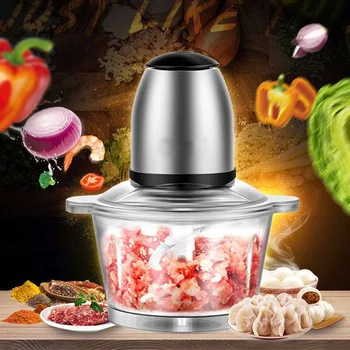 

2L Electric Kitchen Meat Grinder Chopper Shredder Food Chopper Stainless Steel Electric Household Processor Kitchen Tools