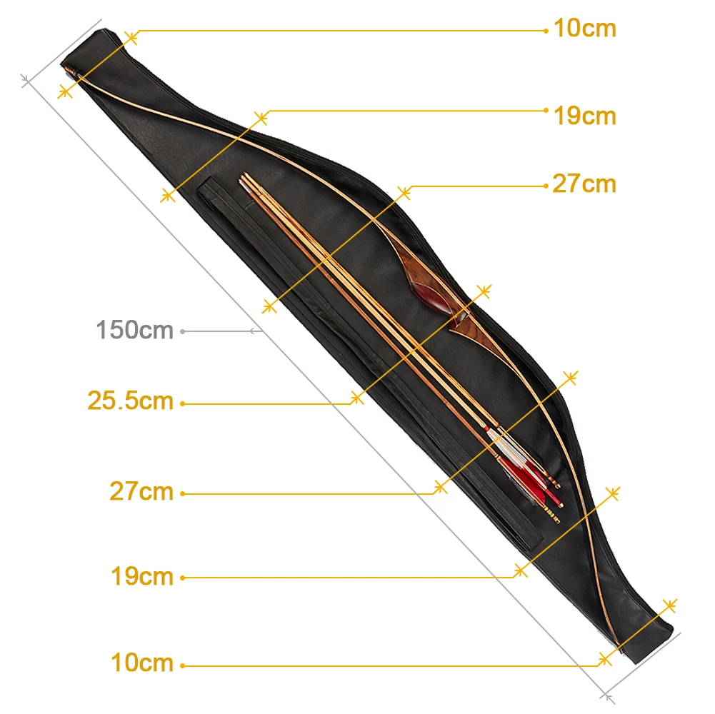 Huntingdoor 30-70lbs Traditional Longbow Mongolian Bow Cow Leather and Wooden Material Hunting Archery Shooting Recurve Bow