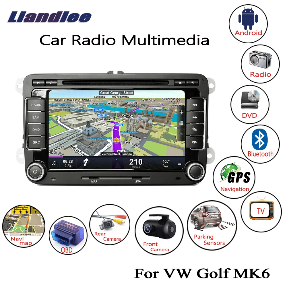 Liandlee для Volkswagen VW Golf MK6 2008 ~ 2014 2 Din Android автомобильное радио GPS навигация карты CD DVD