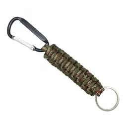 Bracelet 1PC Woven Lanyard Outdoor Climbing Survival Hand Rope Carabiner Keychain Climbing Accessories